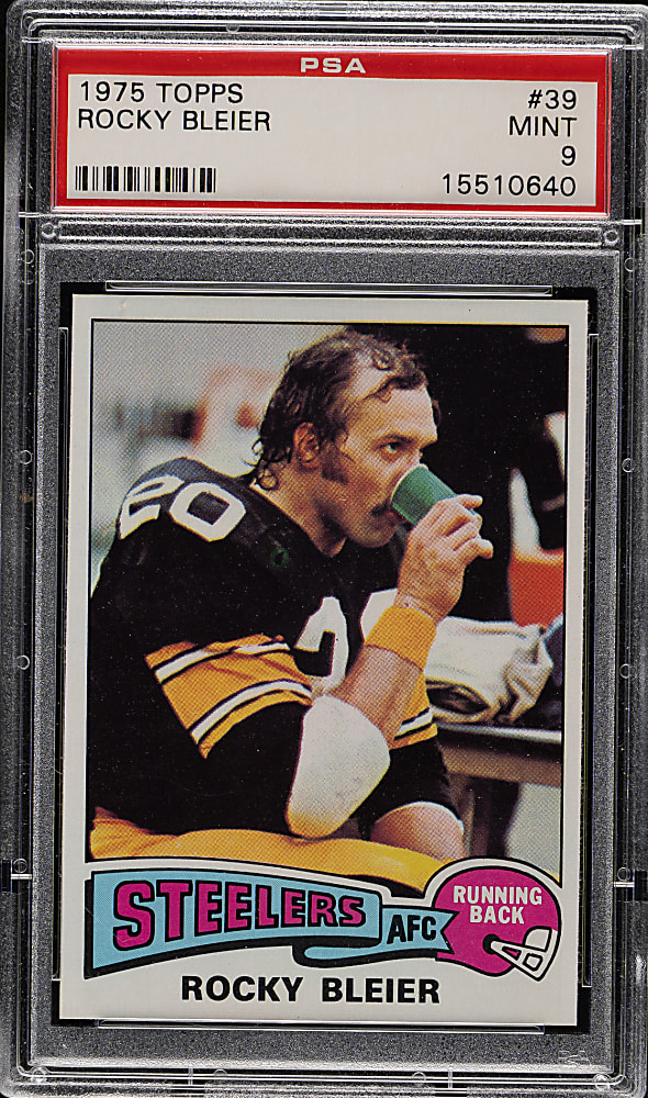 1975 Topps Football #39 Rocky Bleier Rookie PSA MINT 9