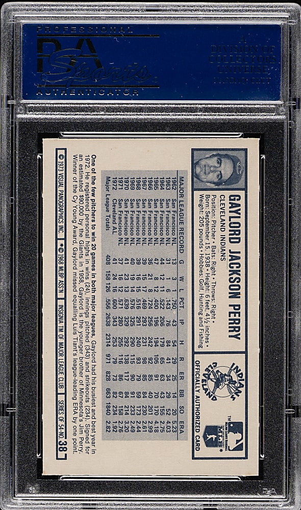 1973 Kellogg's #38 Gaylord Perry PSA GEM MINT 10