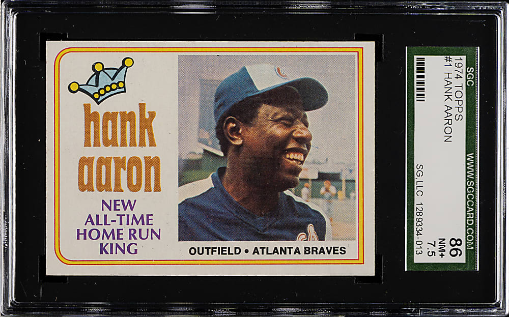 1974 Topps #1 Hank Aaron All-Time Home Run King SGC NM+ 86