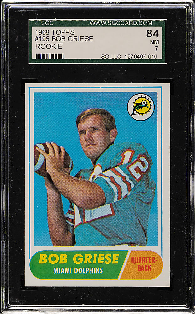 1968 Topps Football #196 Bob Griese Rookie SGC NM 84