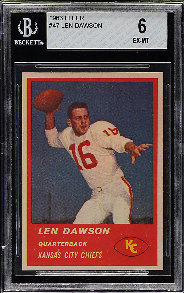 1963 Fleer Football #47 Len Dawson Rookie BGS EX-MT 6