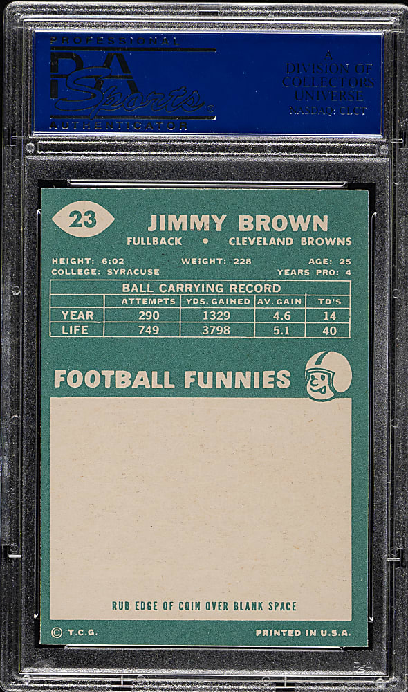 1960 Topps Football #23 Jim Brown PSA EX-MT 6