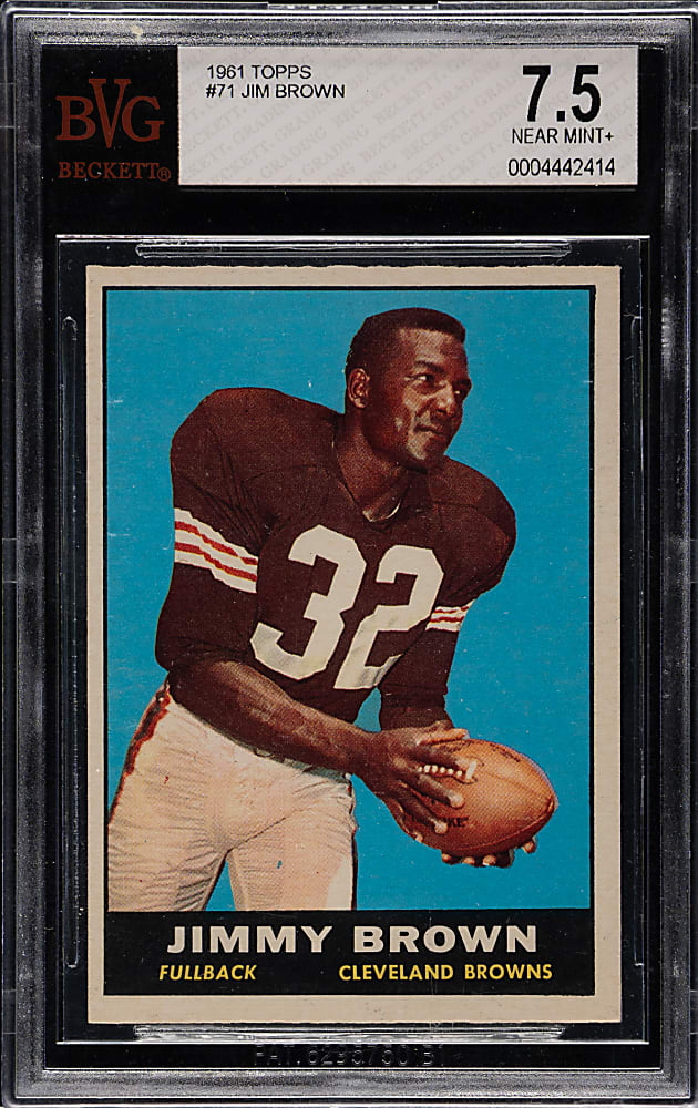 1961 Topps Football #71 Jim Brown BVG NM+ 7.5