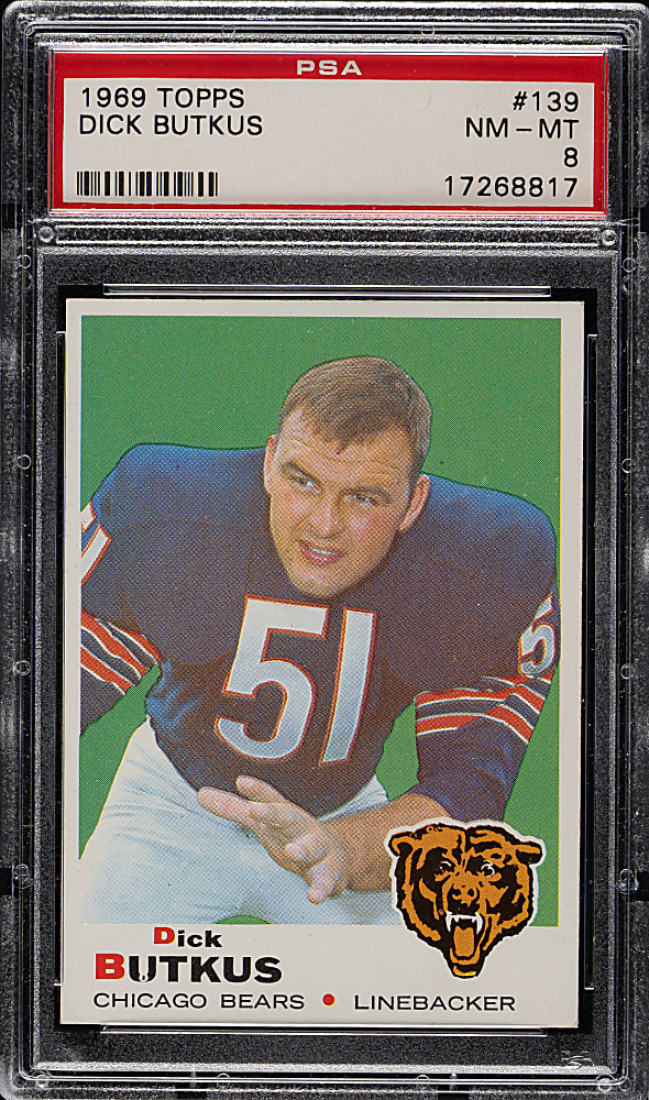 1969 Topps Football #139 Dick Butkus PSA NM-MT 8