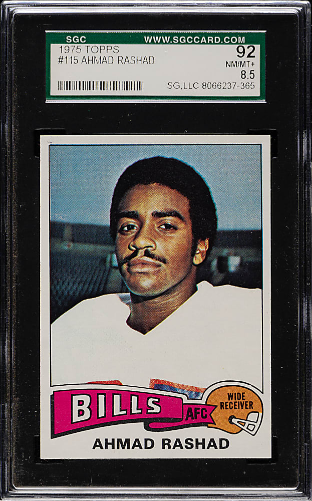 1975 Topps Football #115 Ahmad Rashad SGC NM/MT+ 92