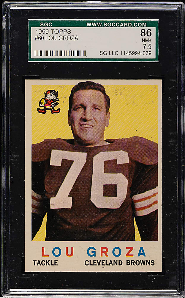 1959 Topps Football #60 Lou Groza SGC NM+ 86