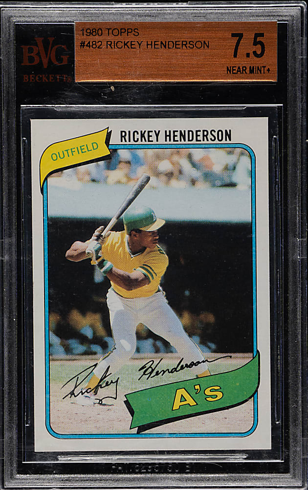 1980 Topps #482 Rickey Henderson Rookie BVG NM+ 7.5