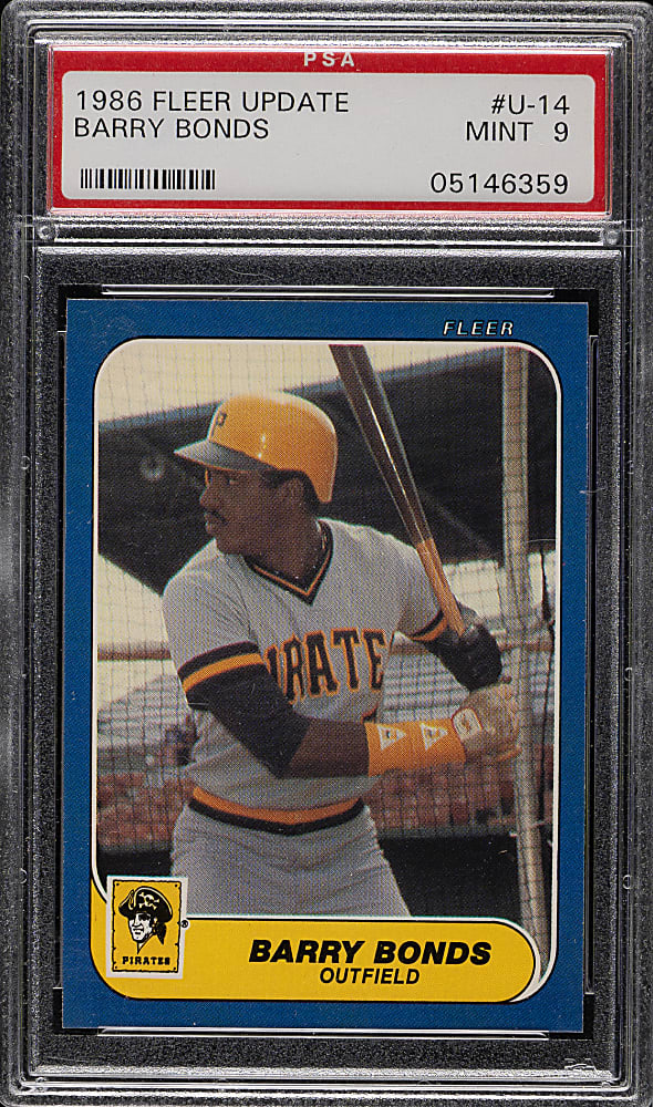 1986 Fleer Update #U-14 Barry Bonds Rookie PSA MINT 9