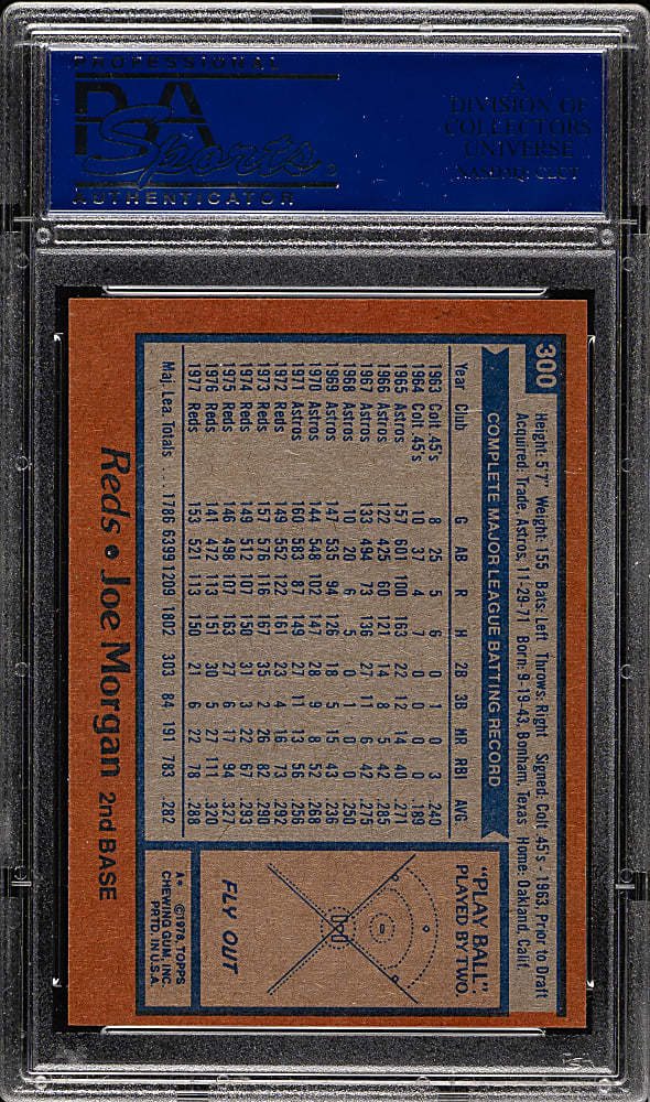 1978 Topps #300 Joe Morgan PSA MINT 9