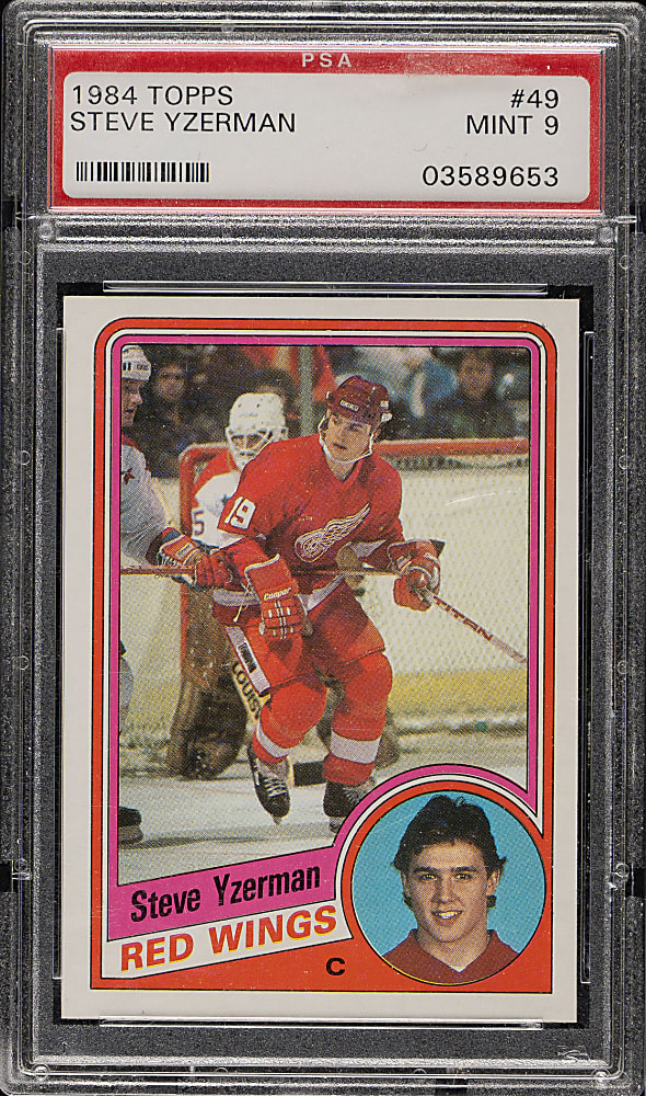 1984-1985 Topps Hockey #49 Steve Yzerman Rookie PSA MINT 9