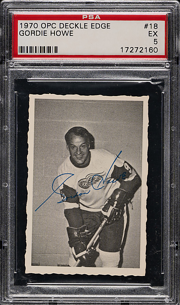 1970-1971 O-Pee-Chee Hockey Deckle Edge #18 Gordie Howe PSA EX 5