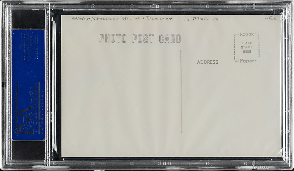 Warren Spahn Signed Postcard - PSA/DNA