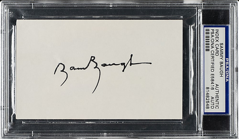 Sammy Baugh Signed Index Card - PSA/DNA