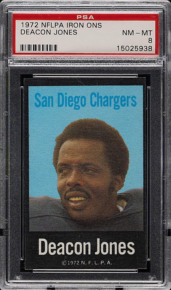 1972 NFLPA Iron-Ons Football Deacon Jones PSA NM-MT 8