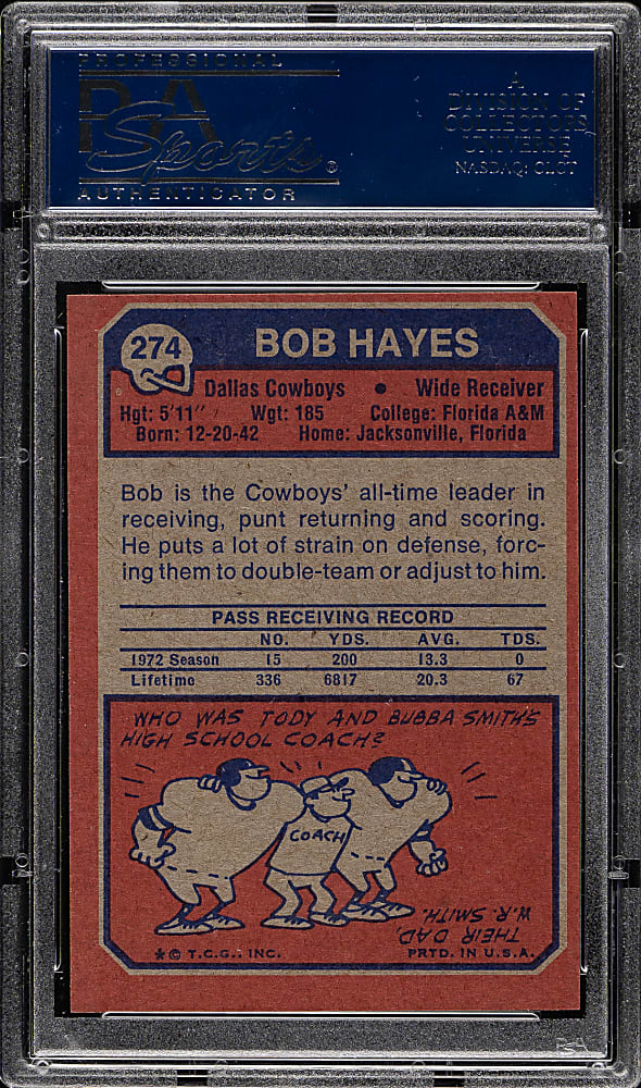 1973 Topps Football #274 Bob Hayes PSA NM-MT 8