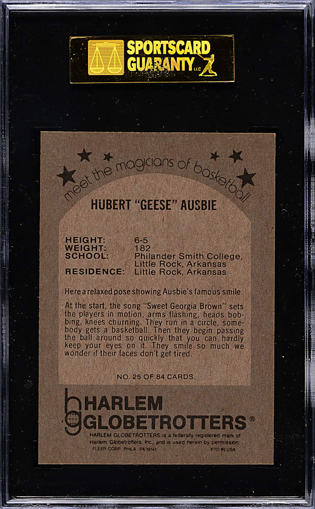 1971 Fleer "Harlem Globetrotters" Basketball #25 Hubert "Geese" Ausbie SGC NM/MT 88