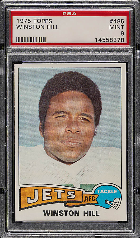 1975 Topps Football #485 Winston Hill PSA MINT 9