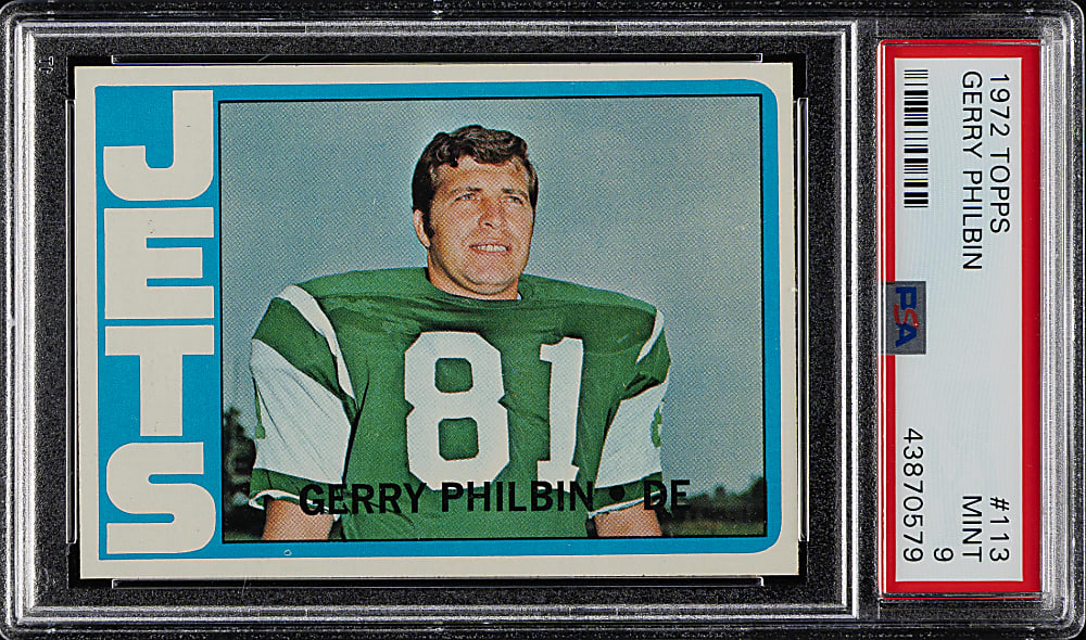 1972 Topps Football #113 Gerry Philbin PSA MINT 9