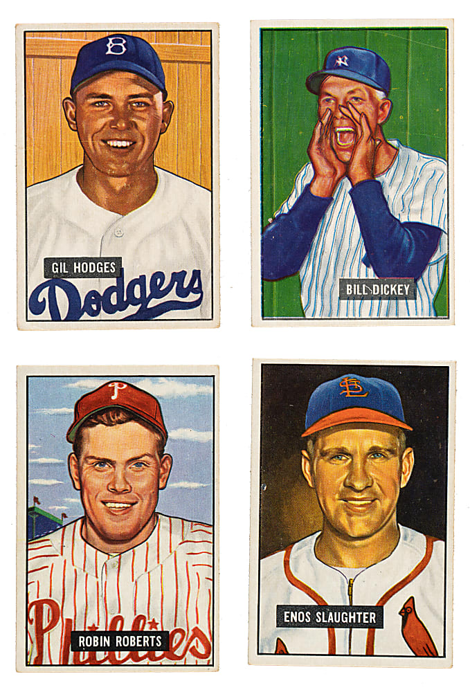 1951 Bowman Partial Set (159/324) Including Gil Hodges, Robin Roberts, and Bill Dickey