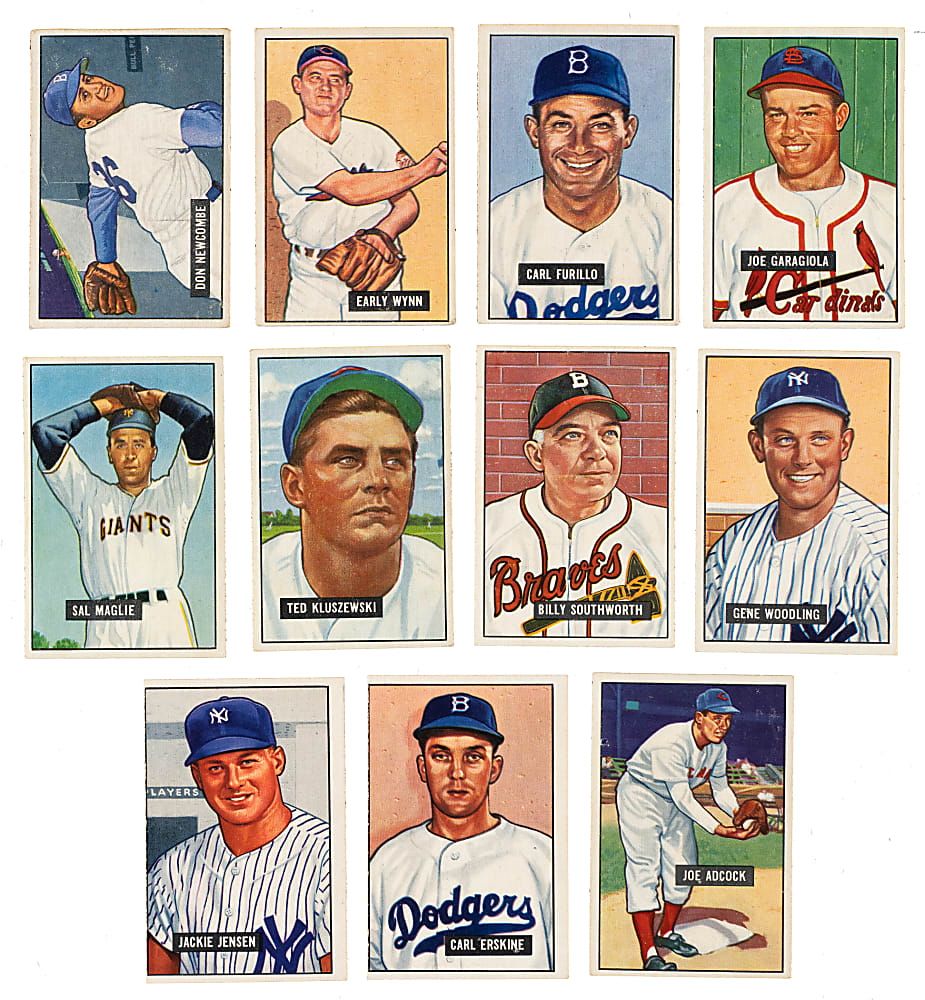 1951 Bowman Partial Set (159/324) Including Gil Hodges, Robin Roberts, and Bill Dickey
