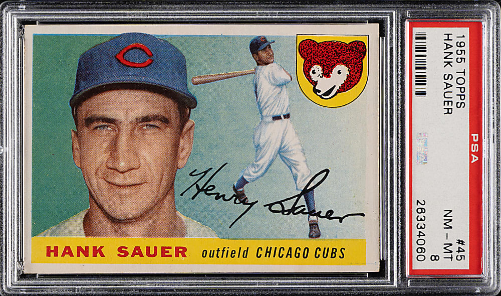 1955 Topps #45 Hank Sauer PSA NM-MT 8
