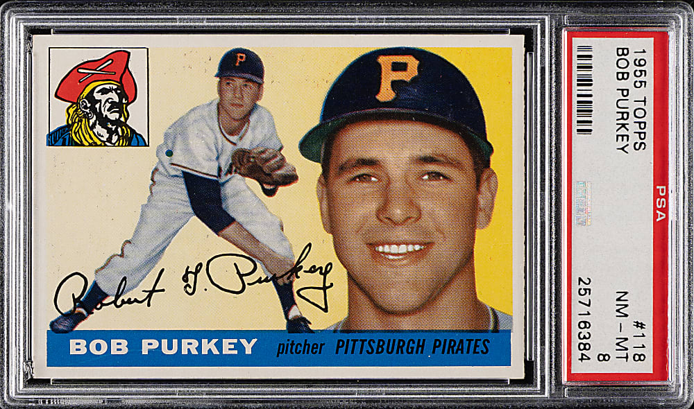 1955 Topps #118 Bob Purkey PSA NM-MT 8