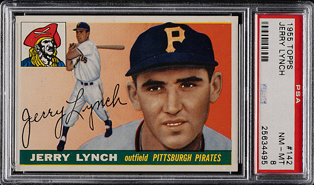 1955 Topps #142 Jerry Lynch PSA NM-MT 8