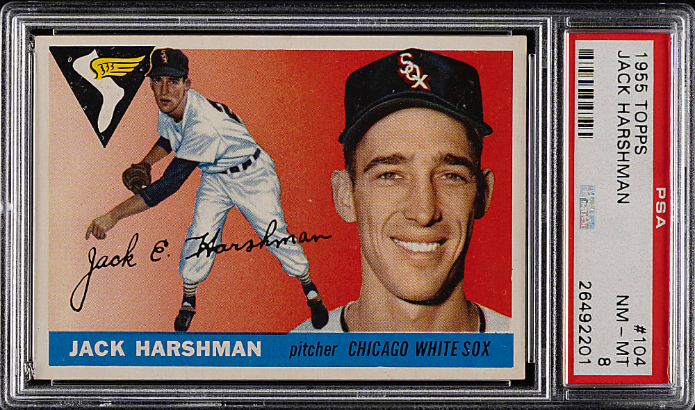 1955 Topps #104 Jack Harshman PSA NM-MT 8