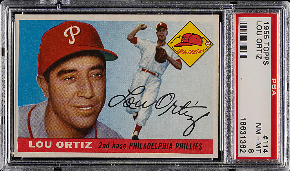 1955 Topps #114 Lou Ortiz PSA NM-MT 8