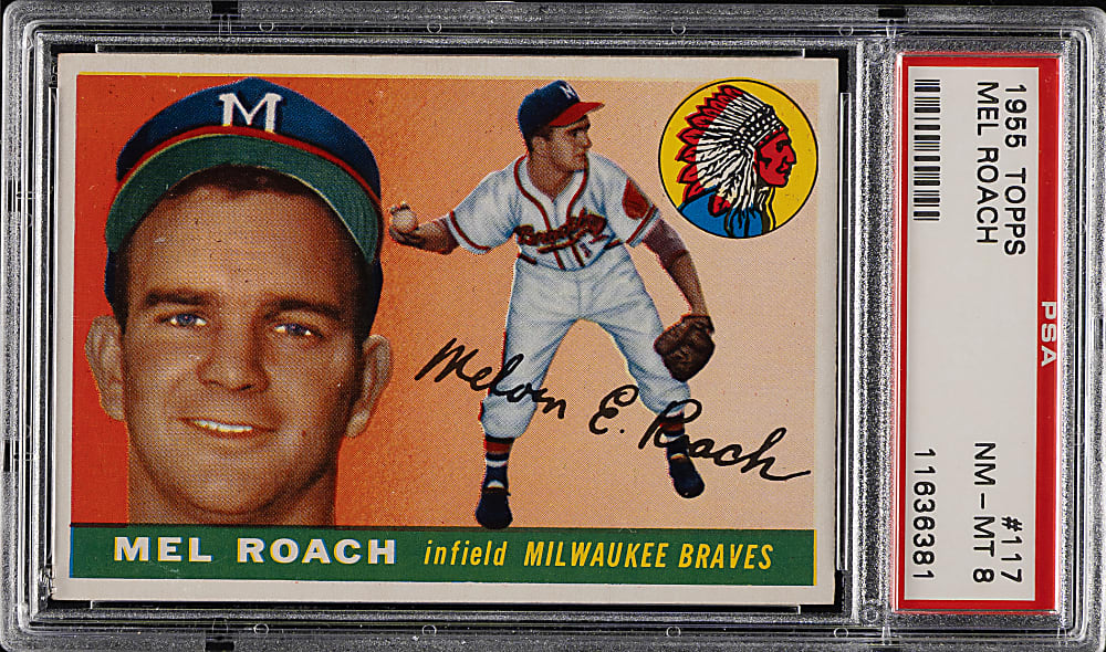 1955 Topps #117 Mel Roach PSA NM-MT 8