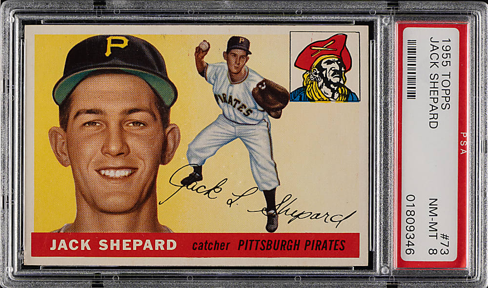 1955 Topps #73 Jack Shepard PSA NM-MT 8