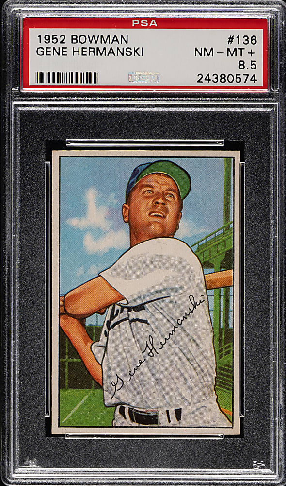1952 Bowman #136 Gene Hermanski PSA NM-MT+ 8.5