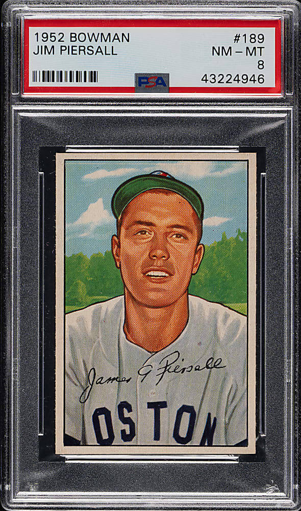 1952 Bowman #189 Jim Piersall PSA NM-MT 8