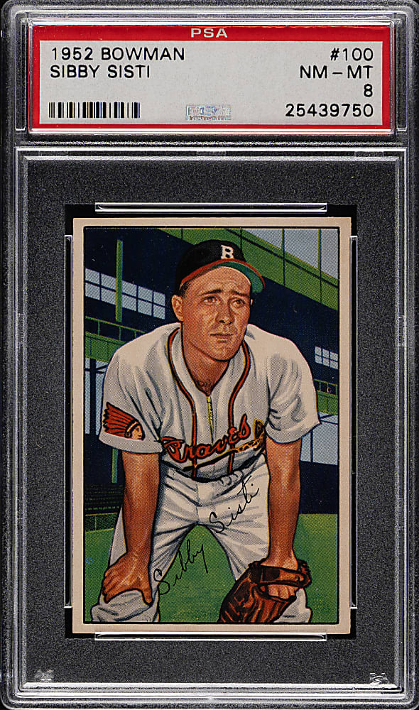 1952 Bowman #100 Sibby Sisti PSA NM-MT 8