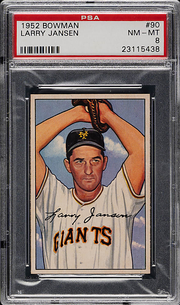 1952 Bowman #90 Larry Jansen PSA NM-MT 8