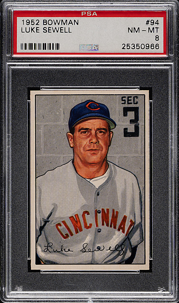 1952 Bowman #94 Luke Sewell PSA NM-MT 8