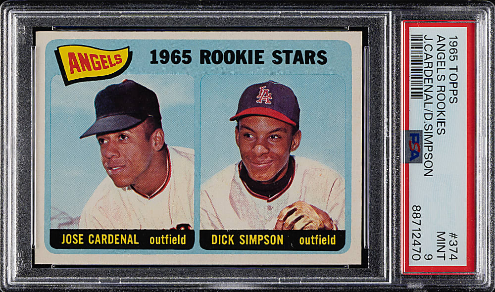 1965 Topps #374 Cardenal/Simpson PSA MINT 9
