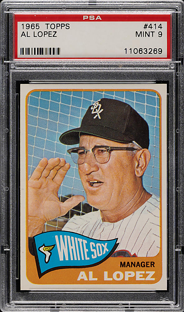 1965 Topps #414 Al Lopez PSA MINT 9