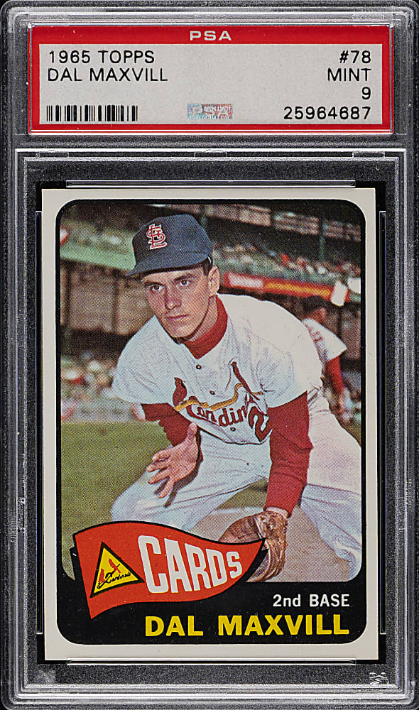 1965 Topps #78 Dal Maxvill PSA MINT 9