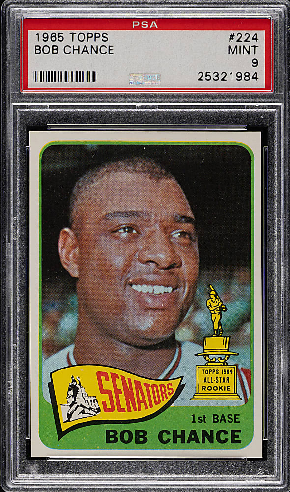 1965 Topps #224 Bob Chance PSA MINT 9