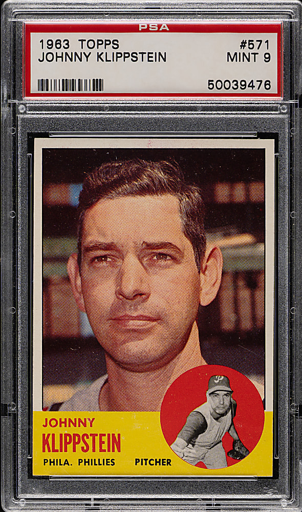 1963 Topps #571 Johnny Klippstein PSA MINT 9