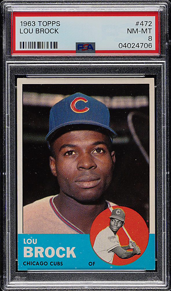 1963 Topps #472 Lou Brock PSA NM-MT 8
