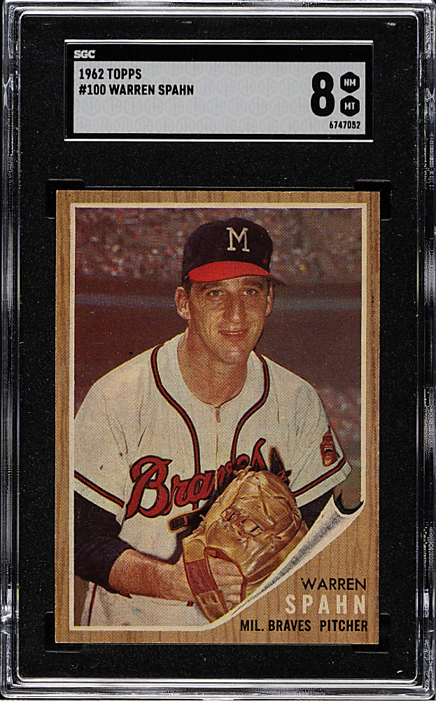 1962 Topps #100 Warren Spahn SGC NM/MT 8