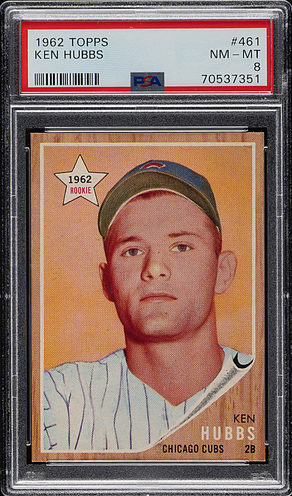 1962 Topps #461 Ken Hubbs Rookie PSA NM-MT 8