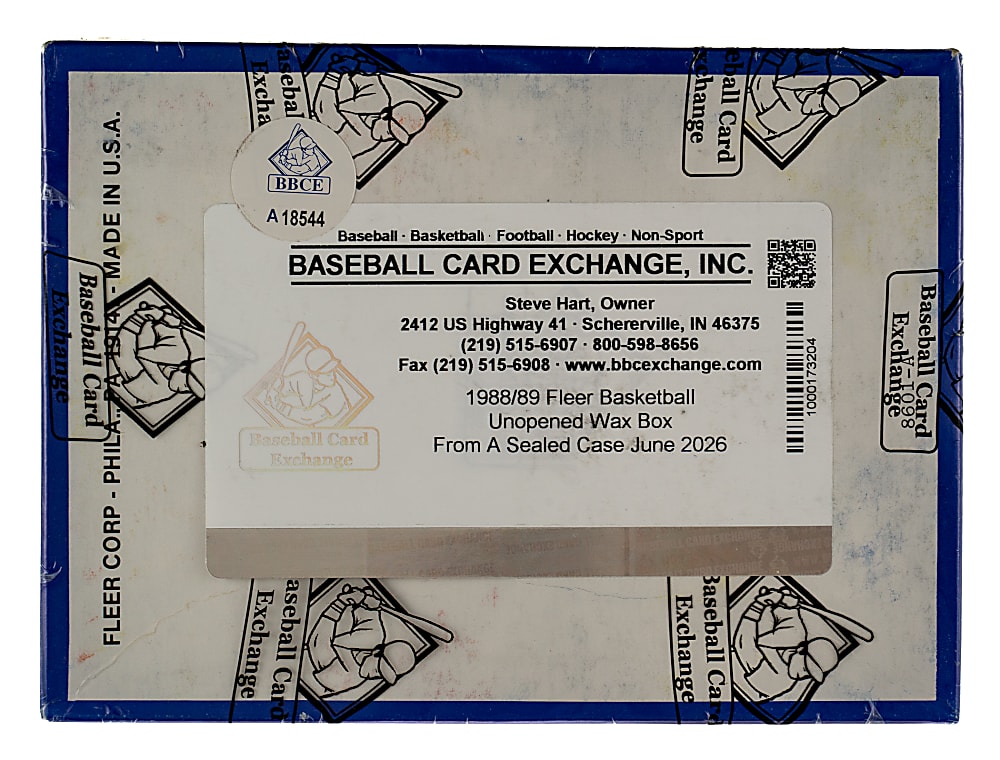 1988-1989 Fleer Basketball Unopened Wax Box (36 Packs) - BBCE - From a Sealed Case (FASC)