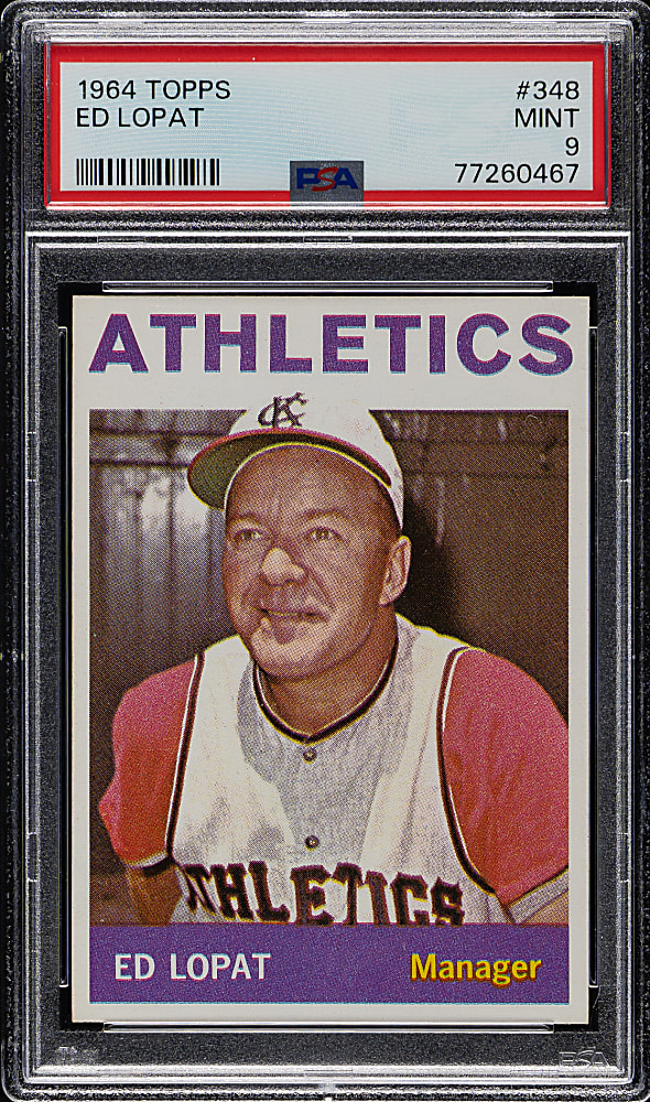 1964 Topps #348 Ed Lopat PSA MINT 9