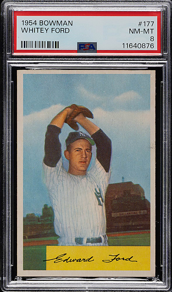 1954 Bowman #177 Whitey Ford PSA NM-MT 8