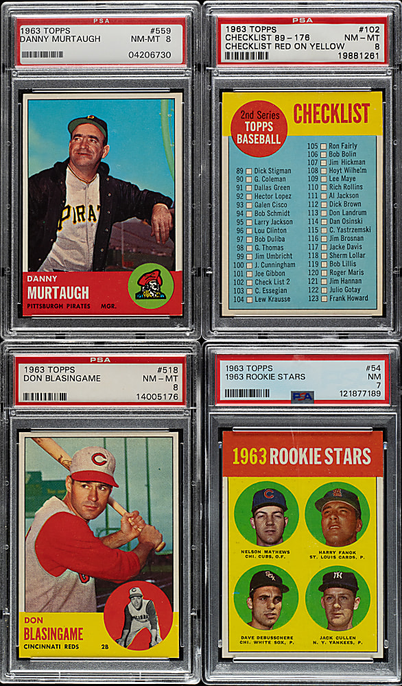 1963 Topps PSA NM-MT 8 and NM 7 Collection (4)
