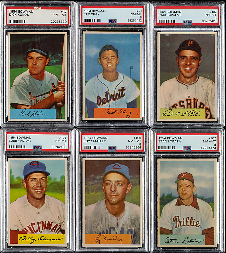 1954 Bowman PSA NM-MT 8 Collection (10)