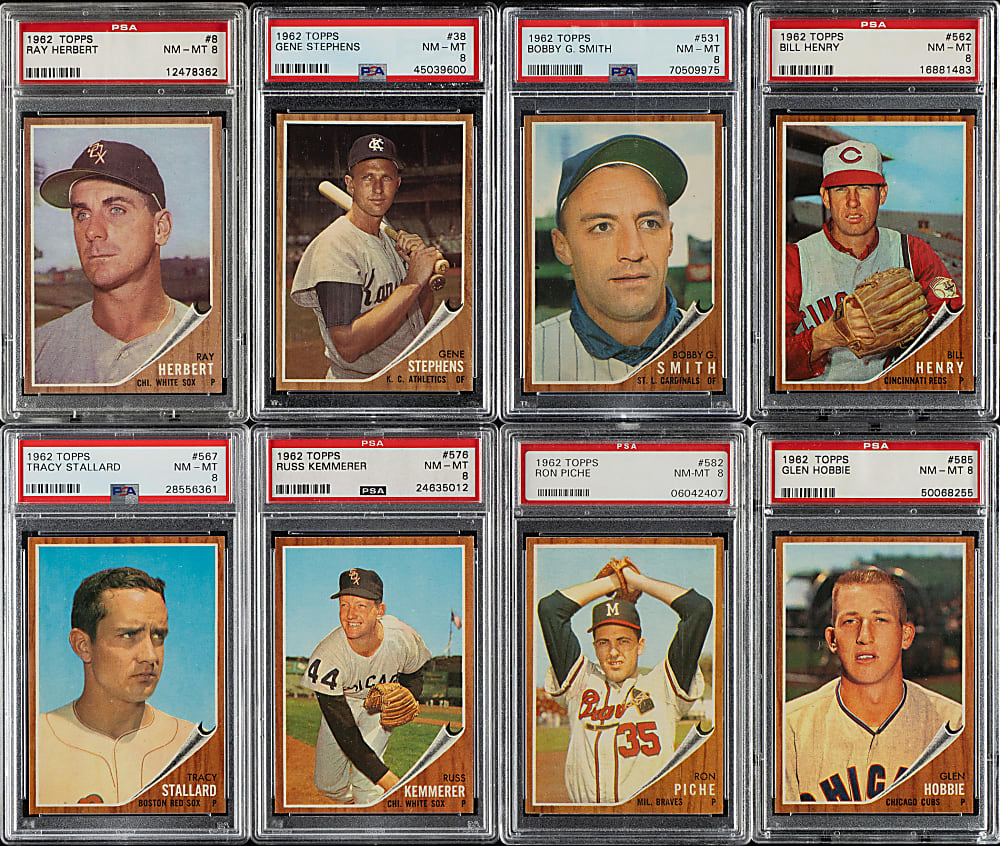 1962 Topps PSA NM-MT 8 Collection (12)